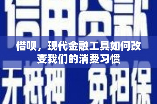 阳江借呗，现代金融工具如何改变我们的消费习惯