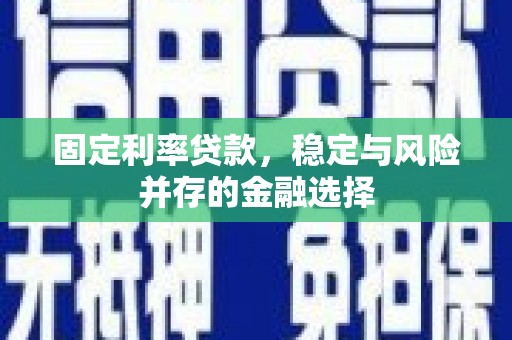 阳江固定利率贷款，稳定与风险并存的金融选择