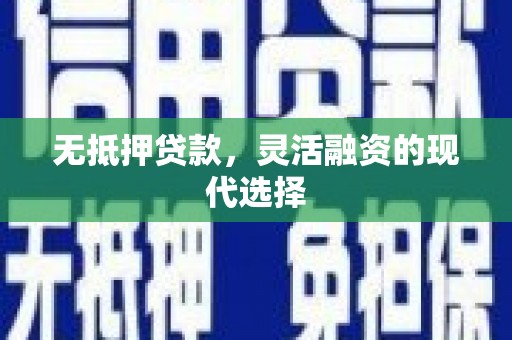 阳江无抵押贷款，灵活融资的现代选择